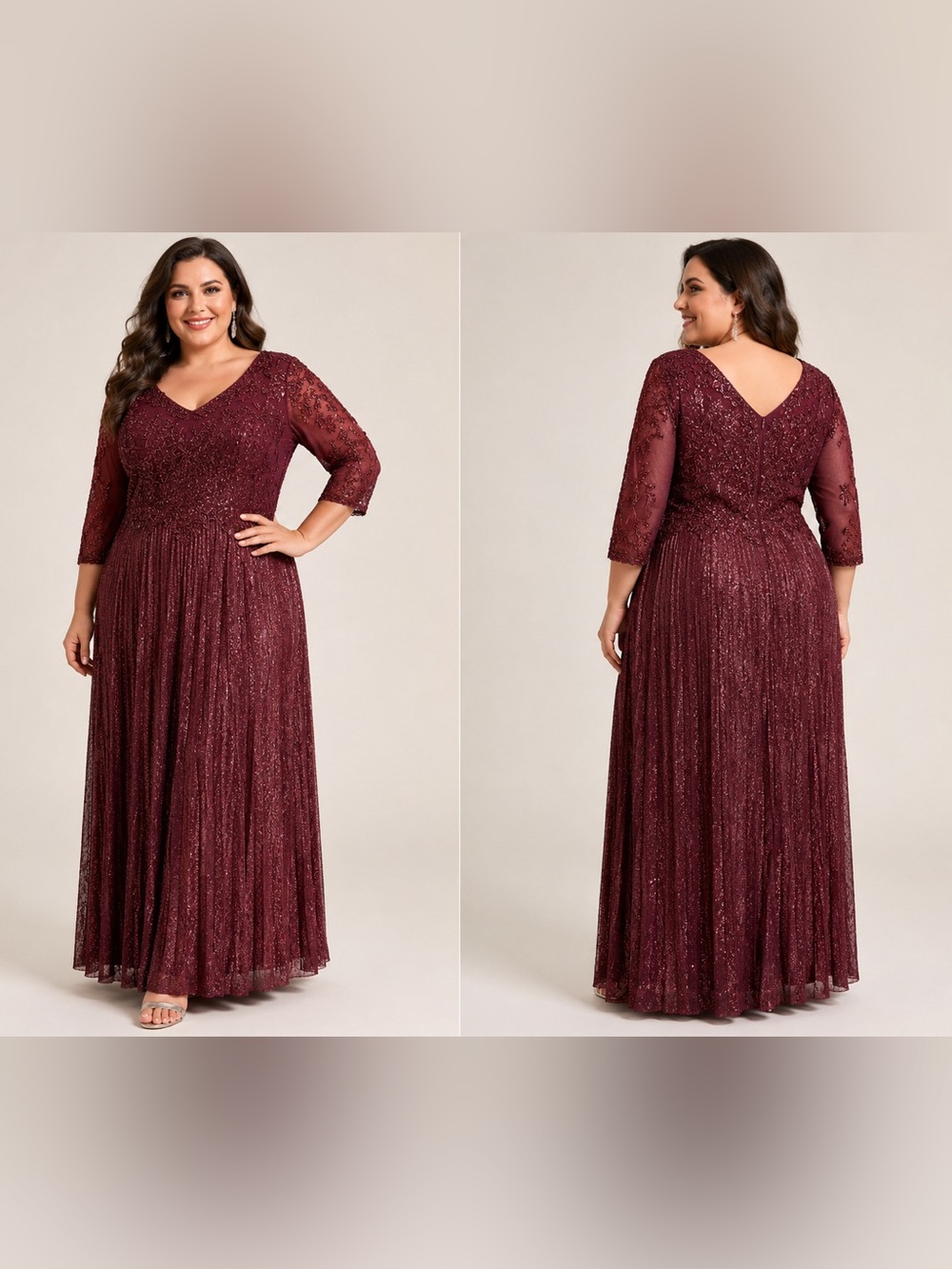 New Trends Burgundy Sequin Formal Gown Plus Size 20 NWT